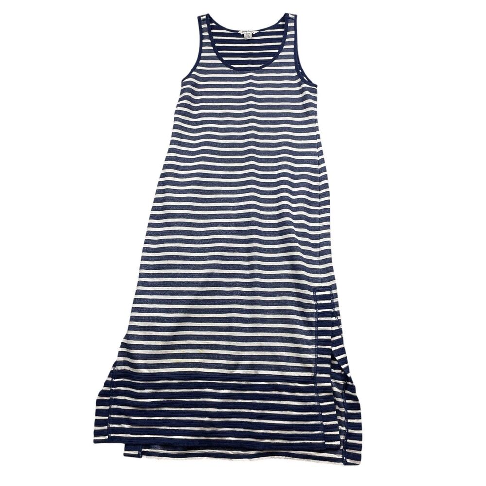 Tommy Bahama Navy and White Striped Maxi Tank Dress